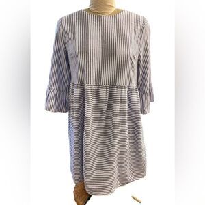 JODIFL Blue and White Striped Mini Dress